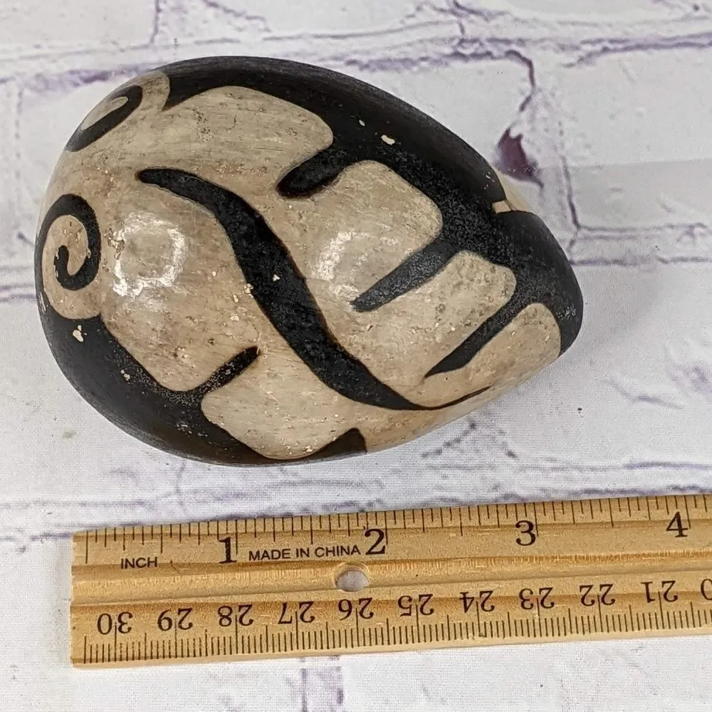 Vintage Peruvian Chulucanas Pottery Egg From Peru